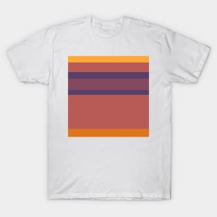 A tremendous assortment of Grape, Dark Mauve, Dark Salmon, Brownish Orange and Yellow Orange stripes. T-Shirt